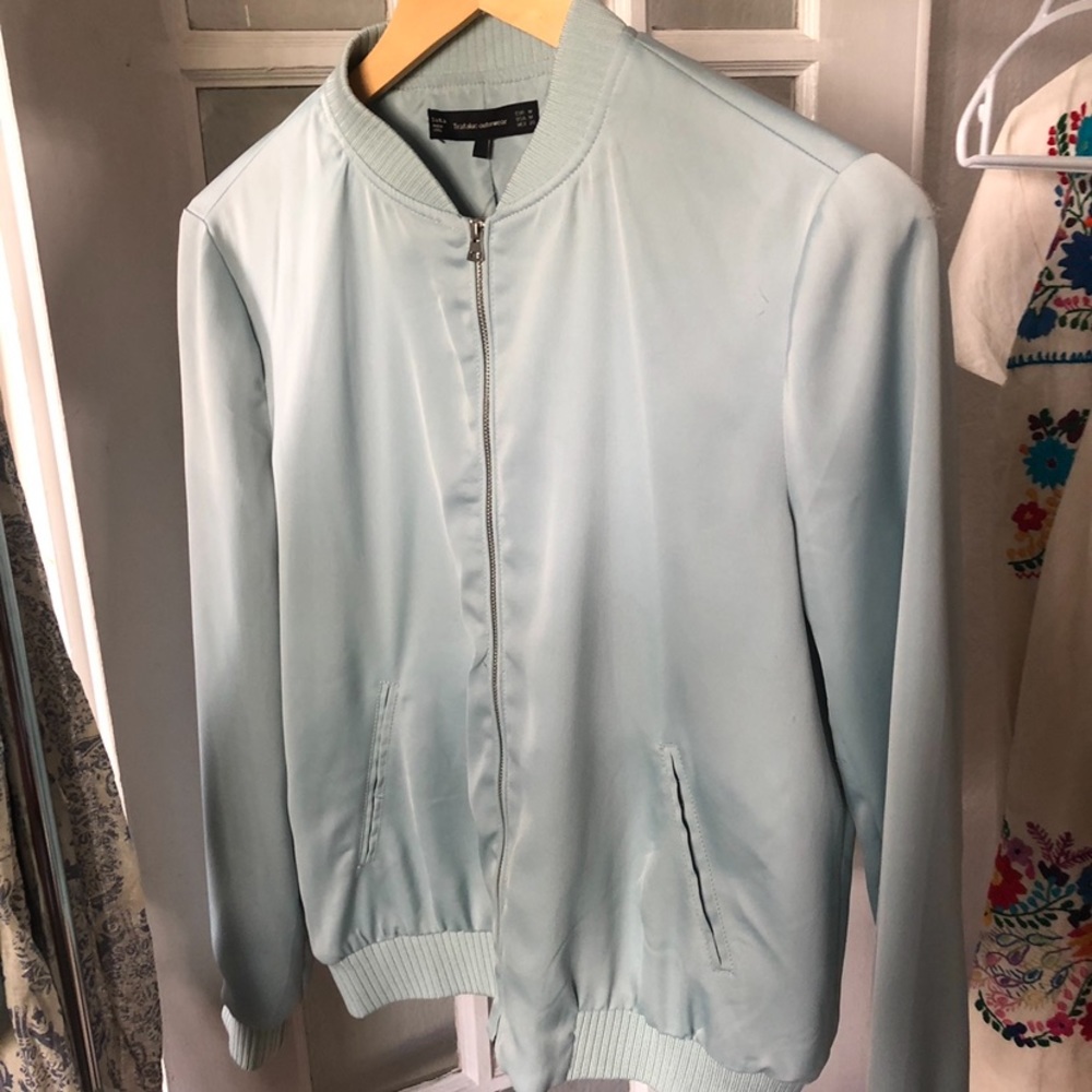 Sky Blue Bomber Jacket